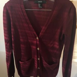 Burgundy Cardigan - Size Small